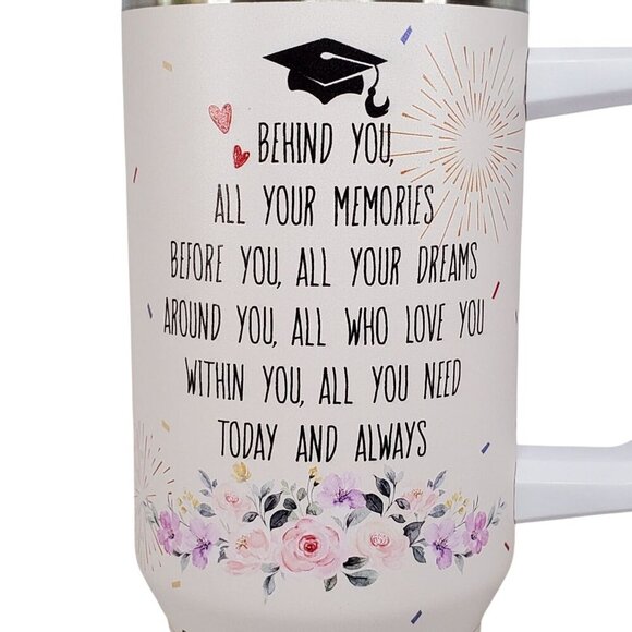 Graduation Gift Insulated Travel Tumbler With Handle 40oz Large Capacity - Picture 4 of 4